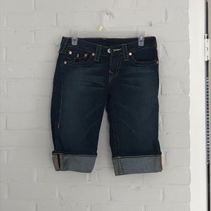 True Religion Sophie Jeans Crop Shorts Size 28